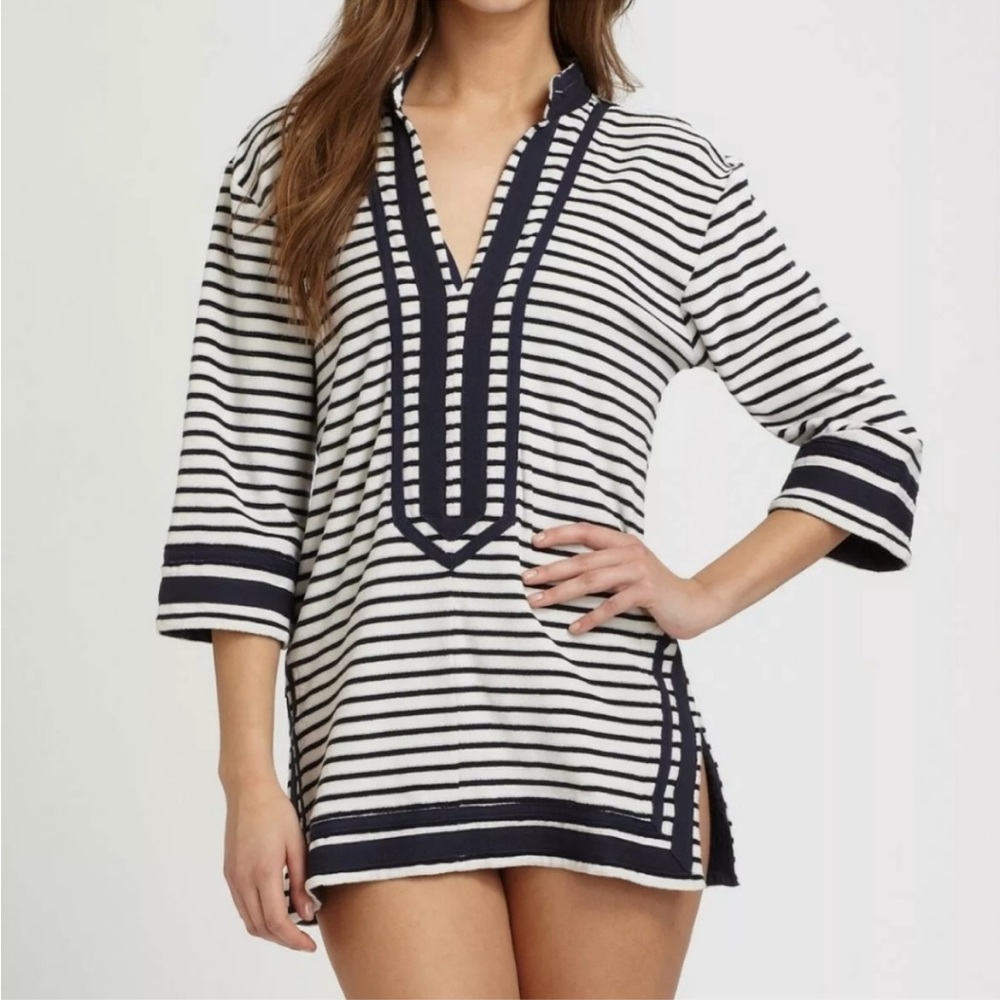 NWT Tory Burch towel terry stripe cover up